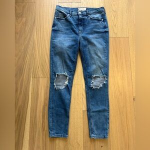 Free People Stretch Skinny Jeans Medium Wash Blue Denim Women’s Size 27